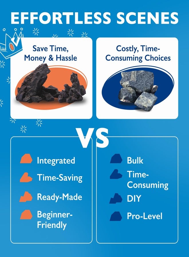 Aquajoy صخور تزيينية كبيرة لأحواض السمك - تشكيلات صخرية من الراتنج الطبيعي لأحواض السمك، صخور مثالية لتزيين أحواض السمك وتنسيق المناظر الطبيعية للأحواض. - Image 4